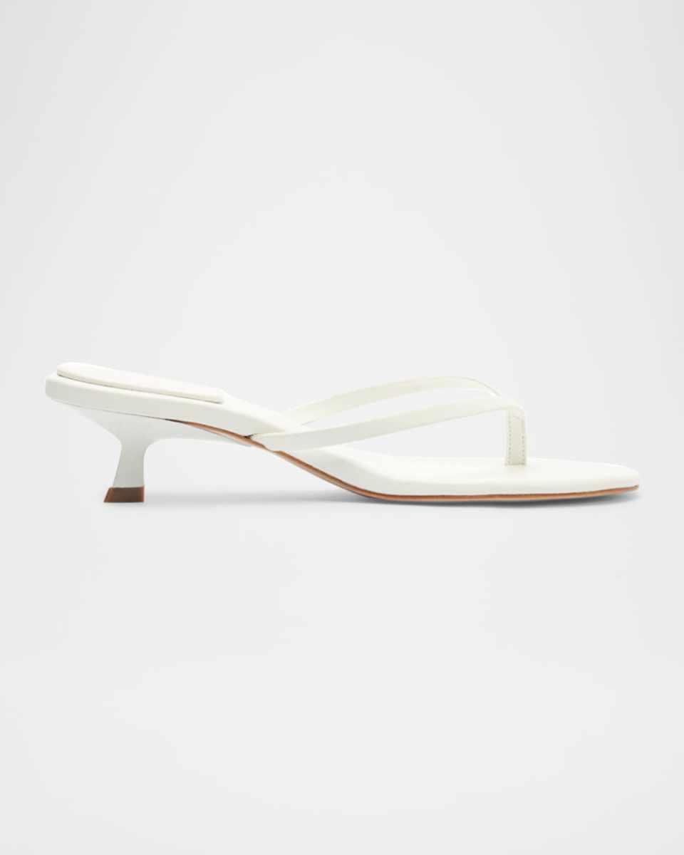 Carolyn Leather Thong Kitten Sandals